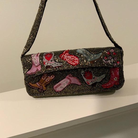 Chic Embellished Shoulder Bag with Boot Designs - Picture 2 of 16